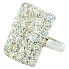Bold Diamond Pavé Cocktail Ring in 18 Karat White Gold, 4.00 Carats