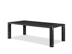 Bold Dining Table in Sahara Noir Marble Top and Black Gold