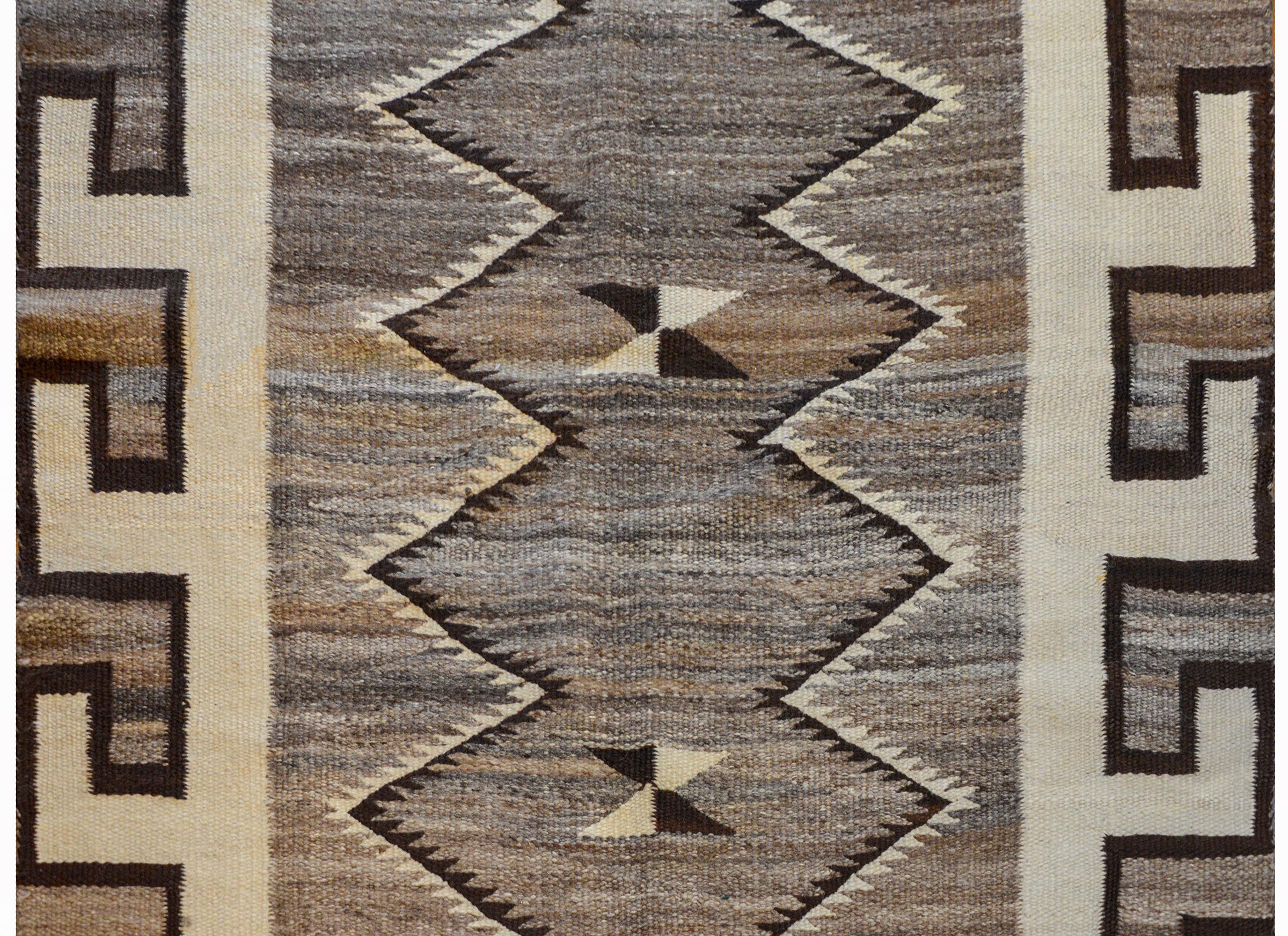 Vegetable Dyed Bold Early 20th Century Navajo Rug
