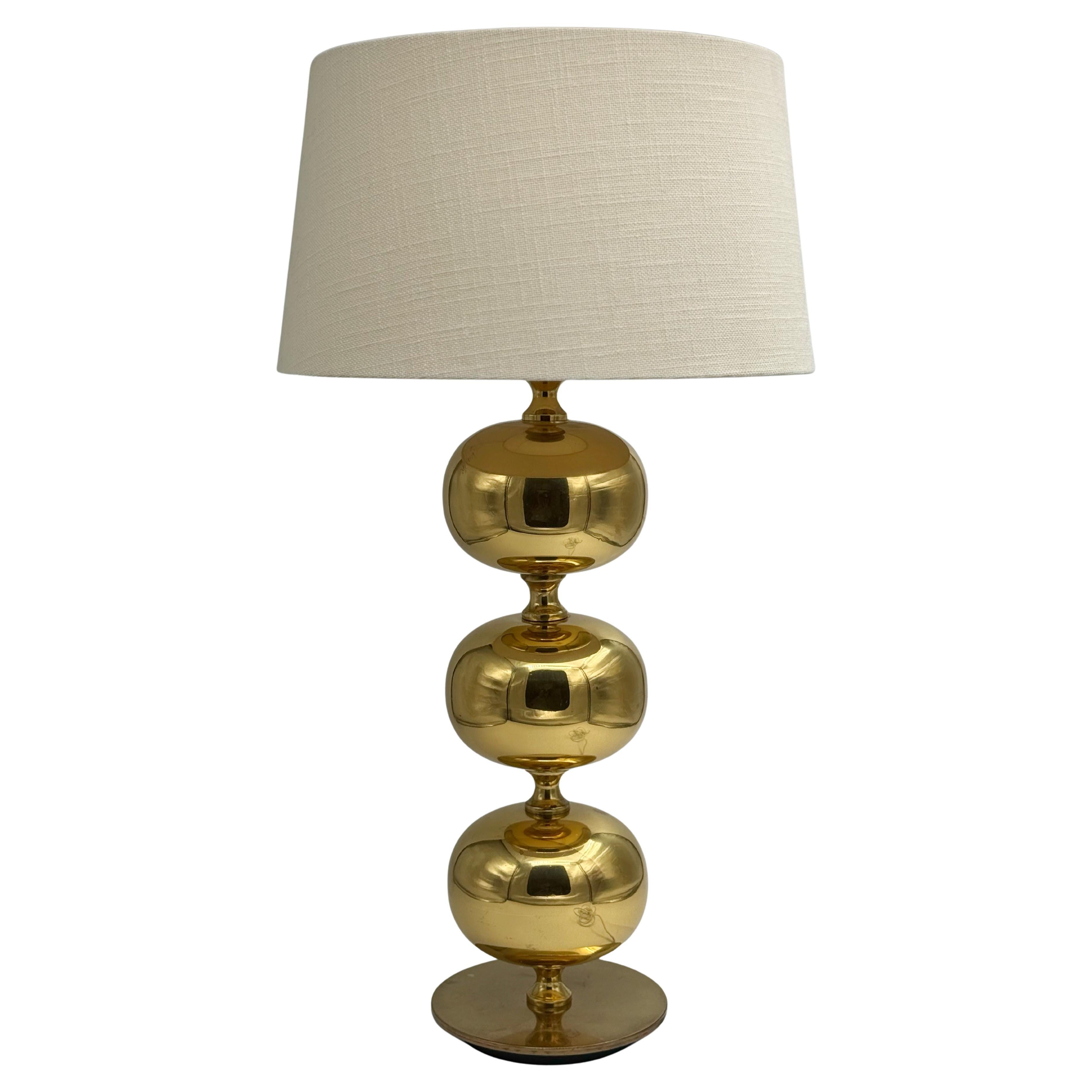 Bold Elegant Stilarmatur Brass Midcentury Table Lamp. Sweden 1960s. For Sale