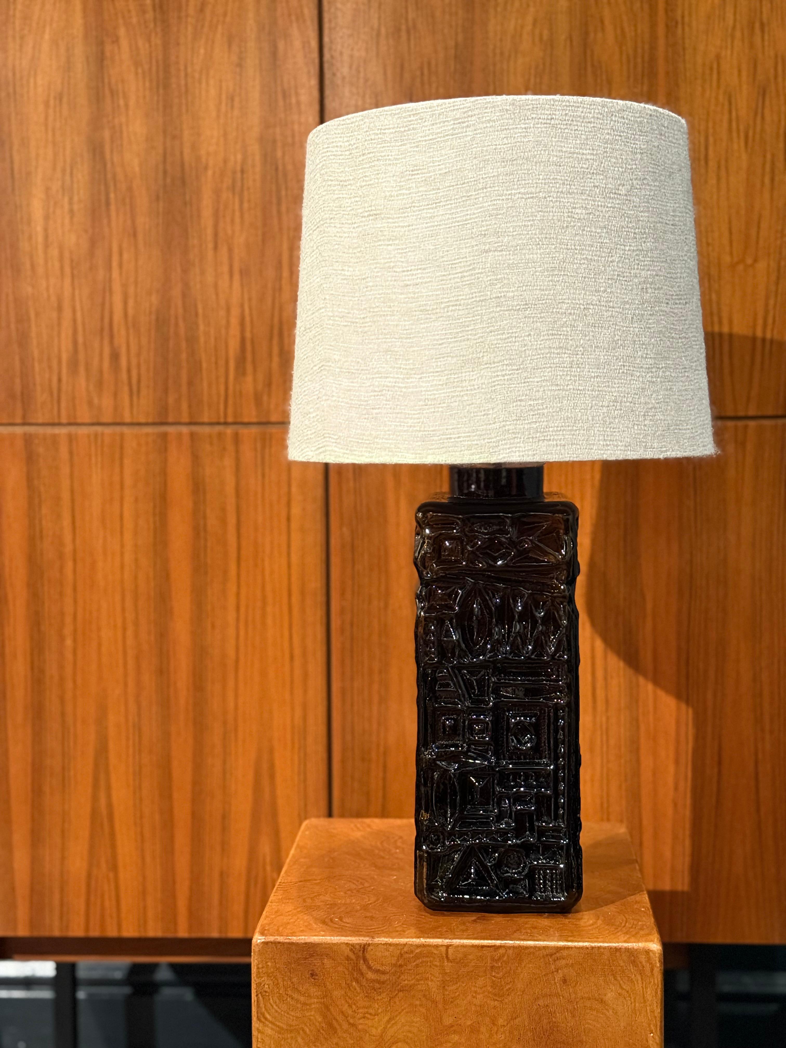 Verre Bold Elegant Stilarmatur Lampe de table en verre vert du milieu du siècle dernier 1960s en vente