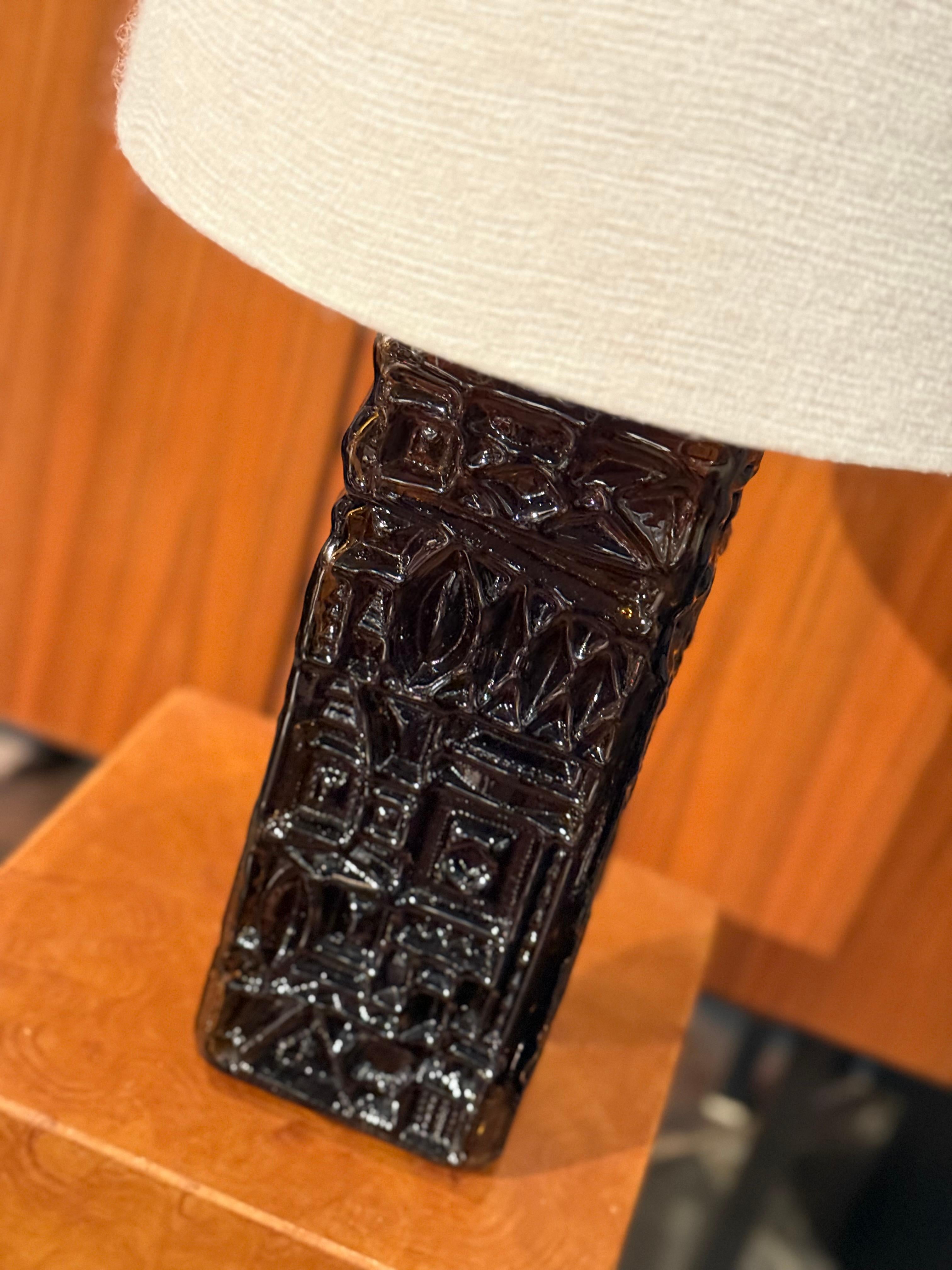 Bold Elegant Stilarmatur Lampe de table en verre vert du milieu du siècle dernier 1960s en vente 1