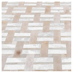 Alfombra «Cestino» rectangular extragrande en color caramelo con un llamativo diseño geométrico