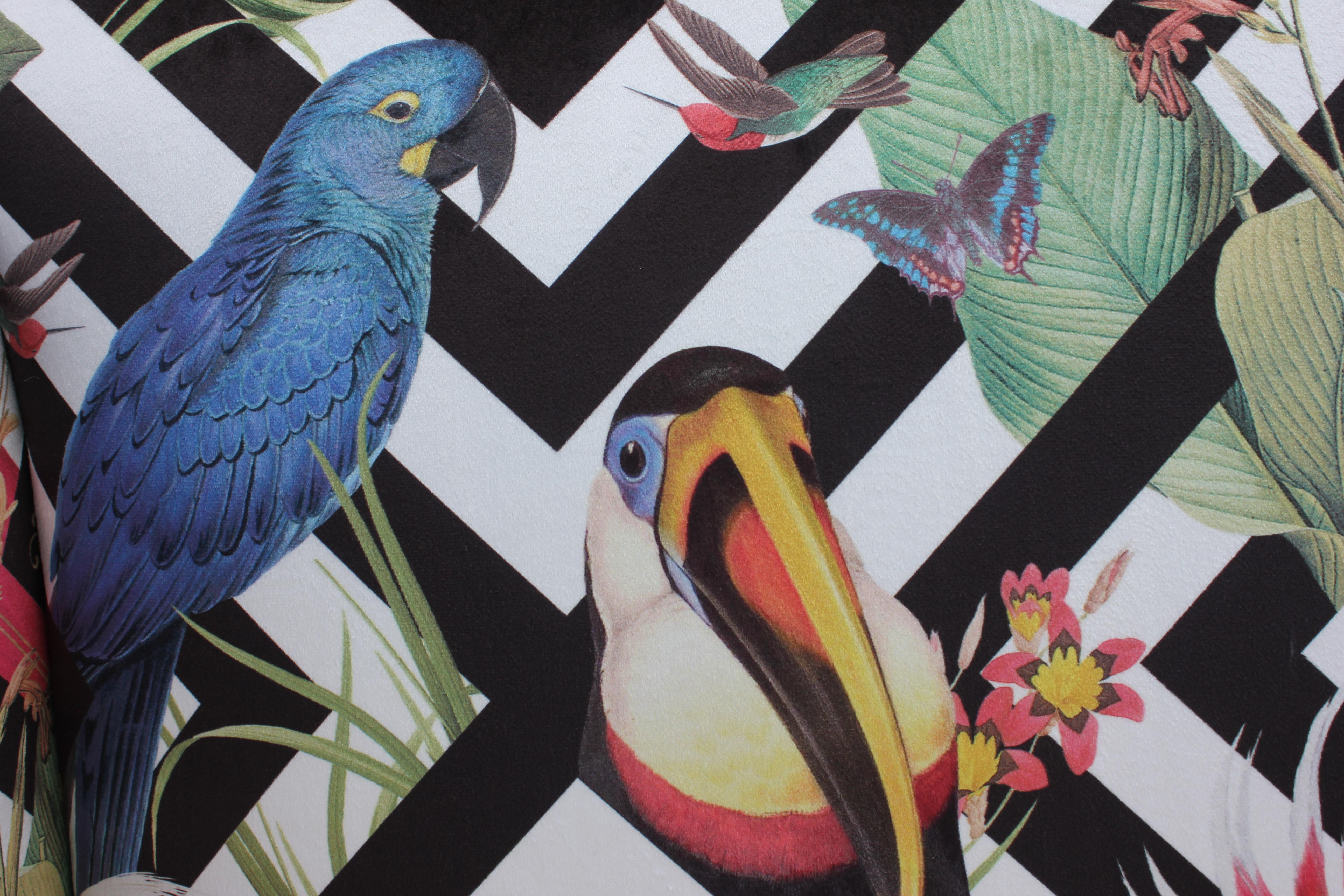 bird print accent chair