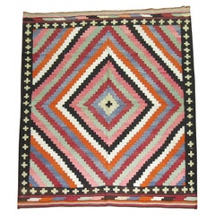 Bold Geometric Square Turkish Kilim