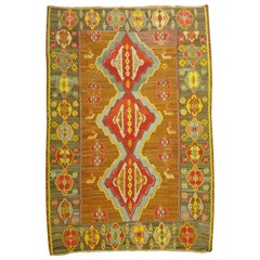 Kilim turc géométrique et audacieux