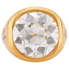 Bold GIA 8,66 Karat Diamantring aus 22 Karat Gelbgold mit alteuropäischem Schliff