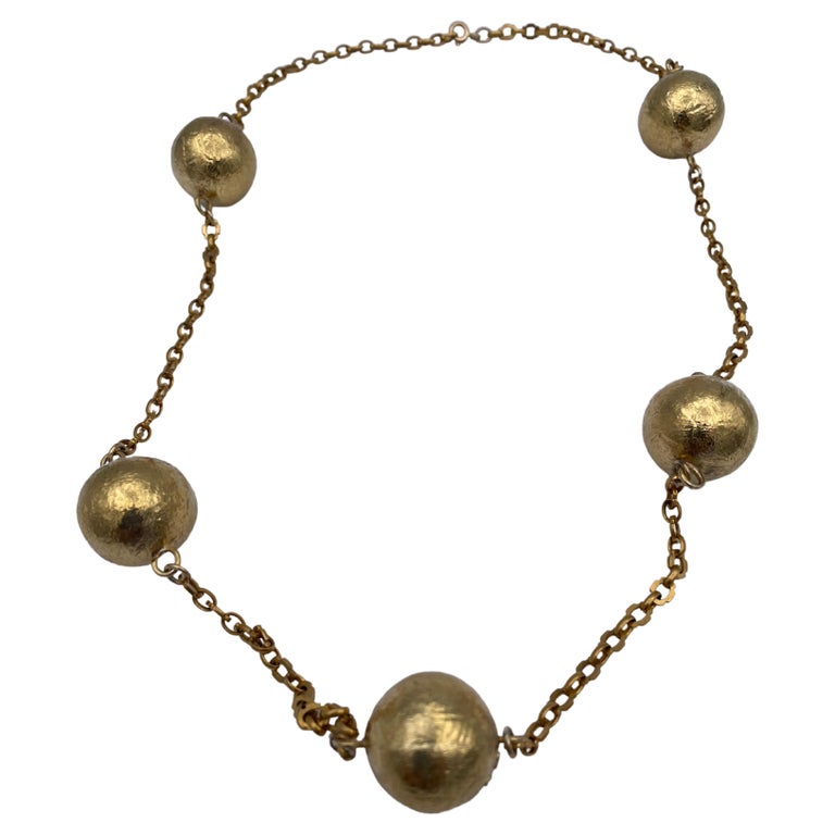 Bold Gold Ball Necklace at 1stDibs