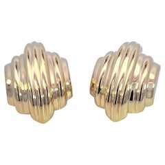 Bold Gold Earrings with Omega Backs
