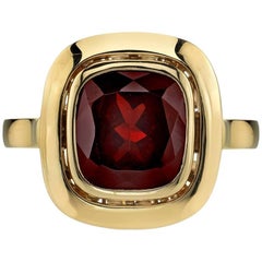 Bold Gold Garnet Ring