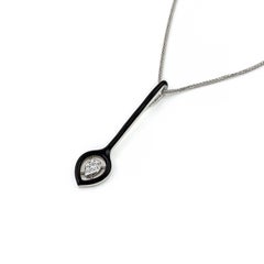 Bold Gold Necklace with Diamonds and Black Enamel