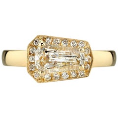 Bold Gold Shield Cut Ring