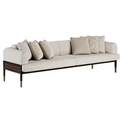 Bold Guliver Sofa With Black Louro Wood And Brushed Brass Base