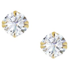 Bold Icon Claw set diamond studs in 18k Yellow Gold earrings