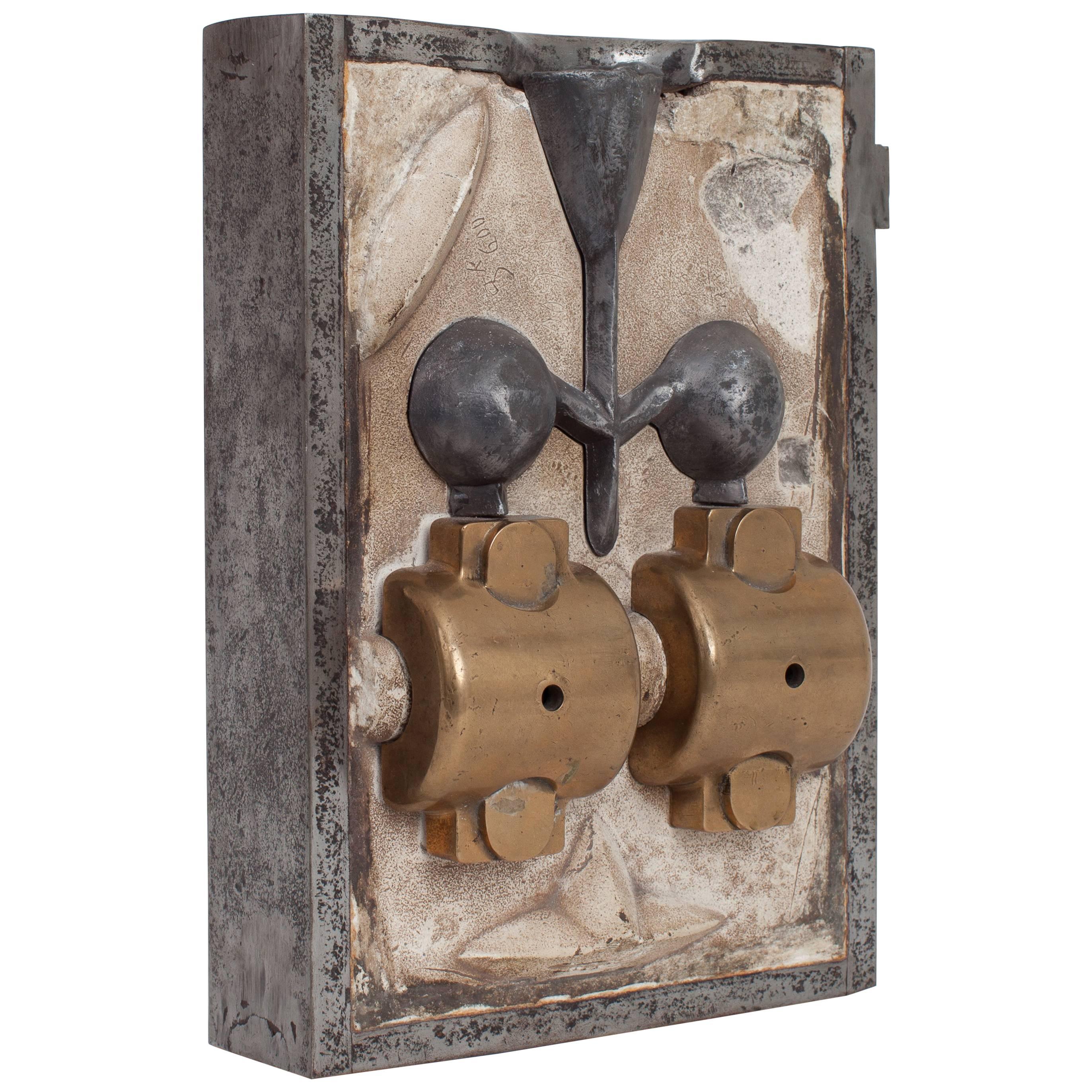 Bold Industrial Bronze and Steel Casting Mold Sculpture, France 20th Century For Sale