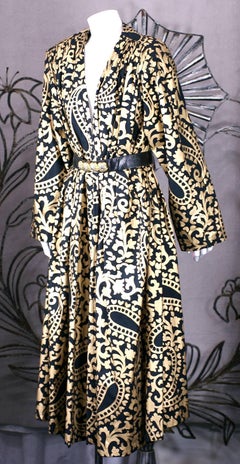 Bold Italian Gold and Black Paisley Print Coat