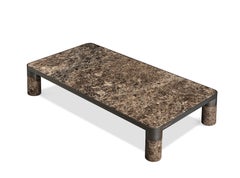 Bold Large Coffee Table with Emperador Dark Marble & Black Gold