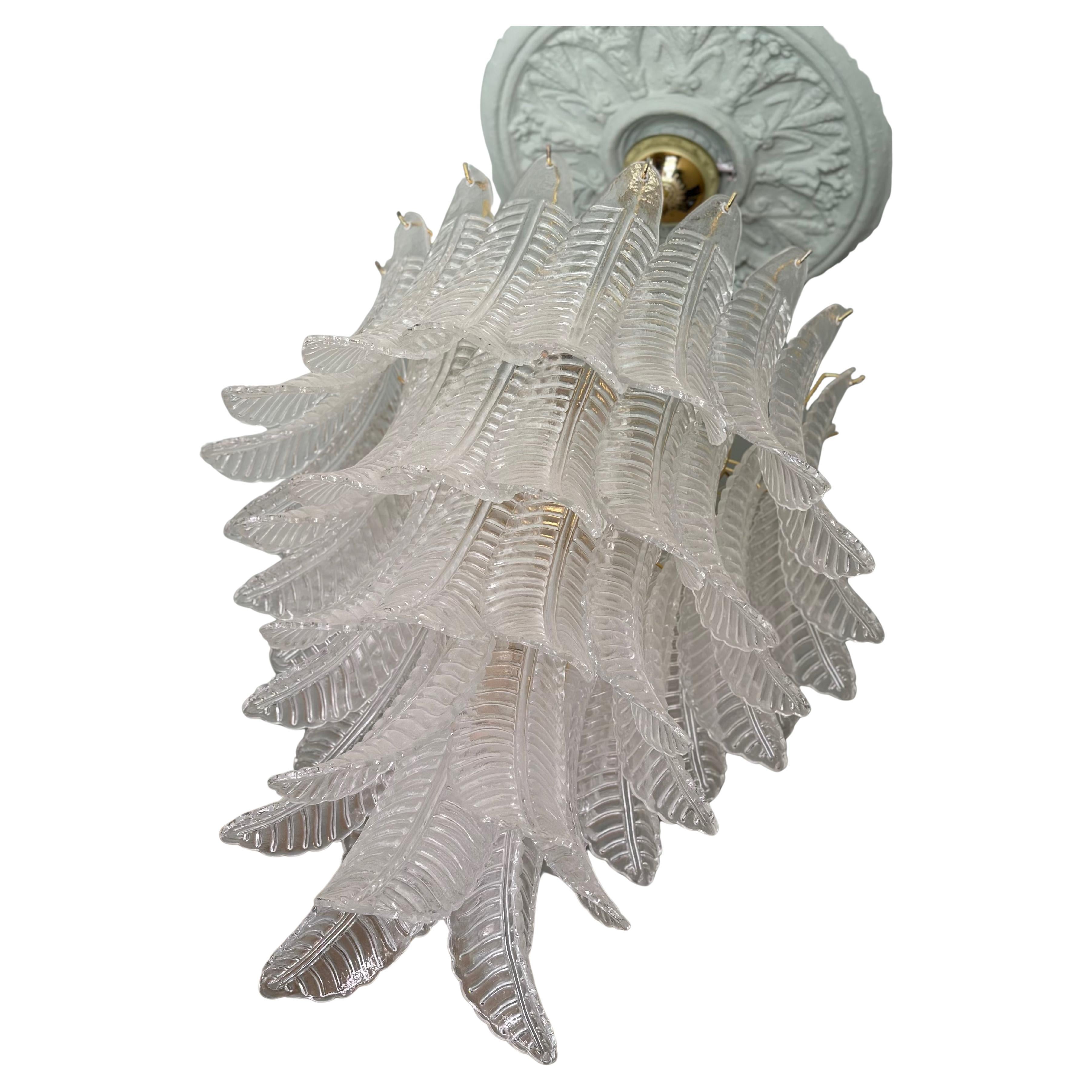 Audace lampadario di Murano di grandi dimensioni con tubi in vetro trasparente FEATHER (piume)