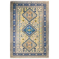Bold Late 20th Century Afghani Kazak Rug