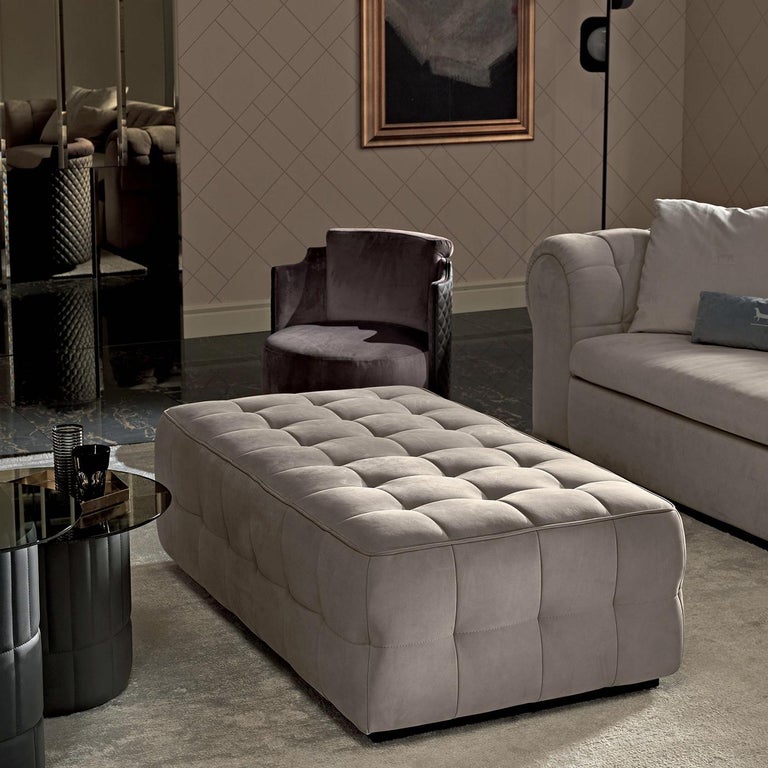 Bold Leather Pouf For Sale at 1stDibs