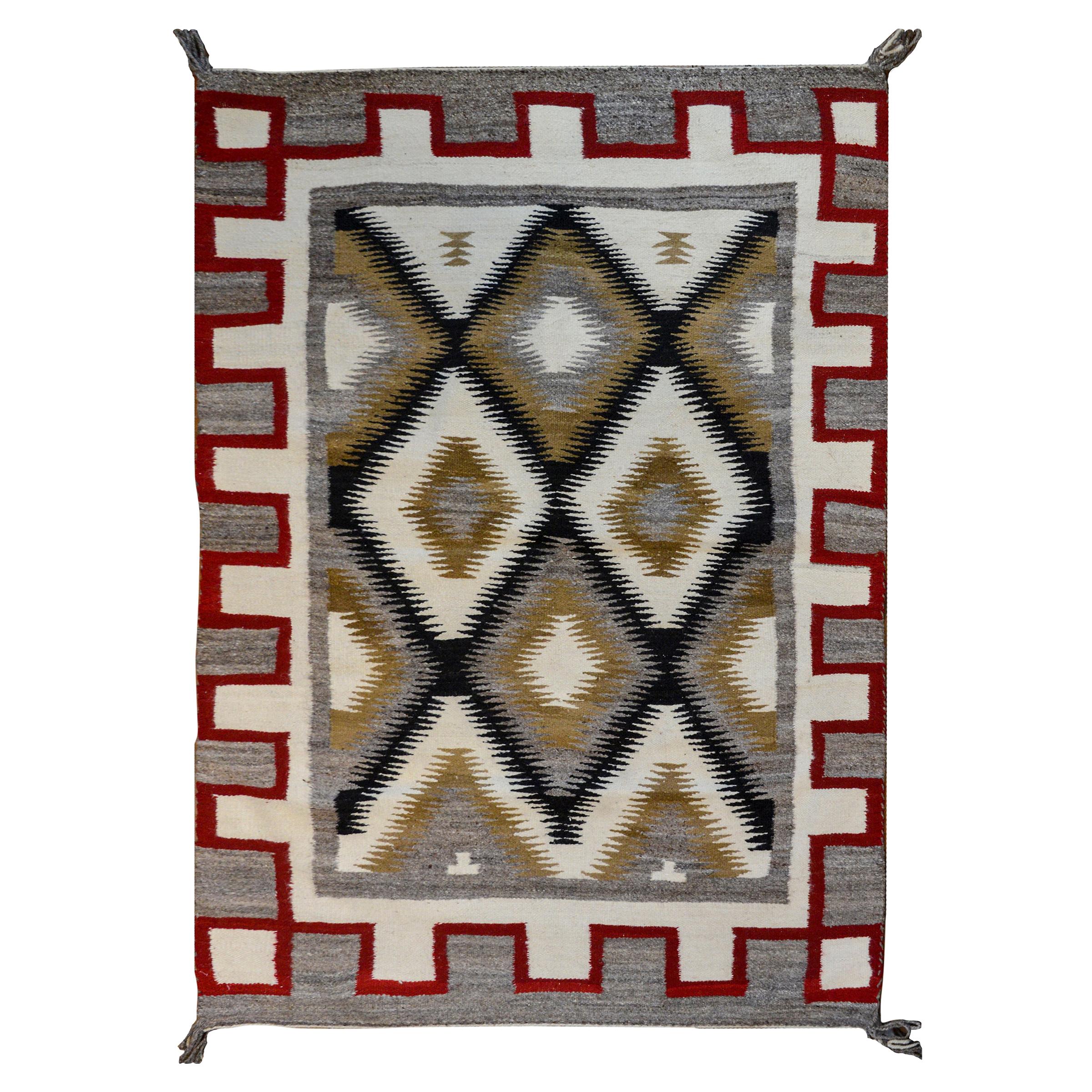 Bold Mid-20th Century Navajo Rug For Sale