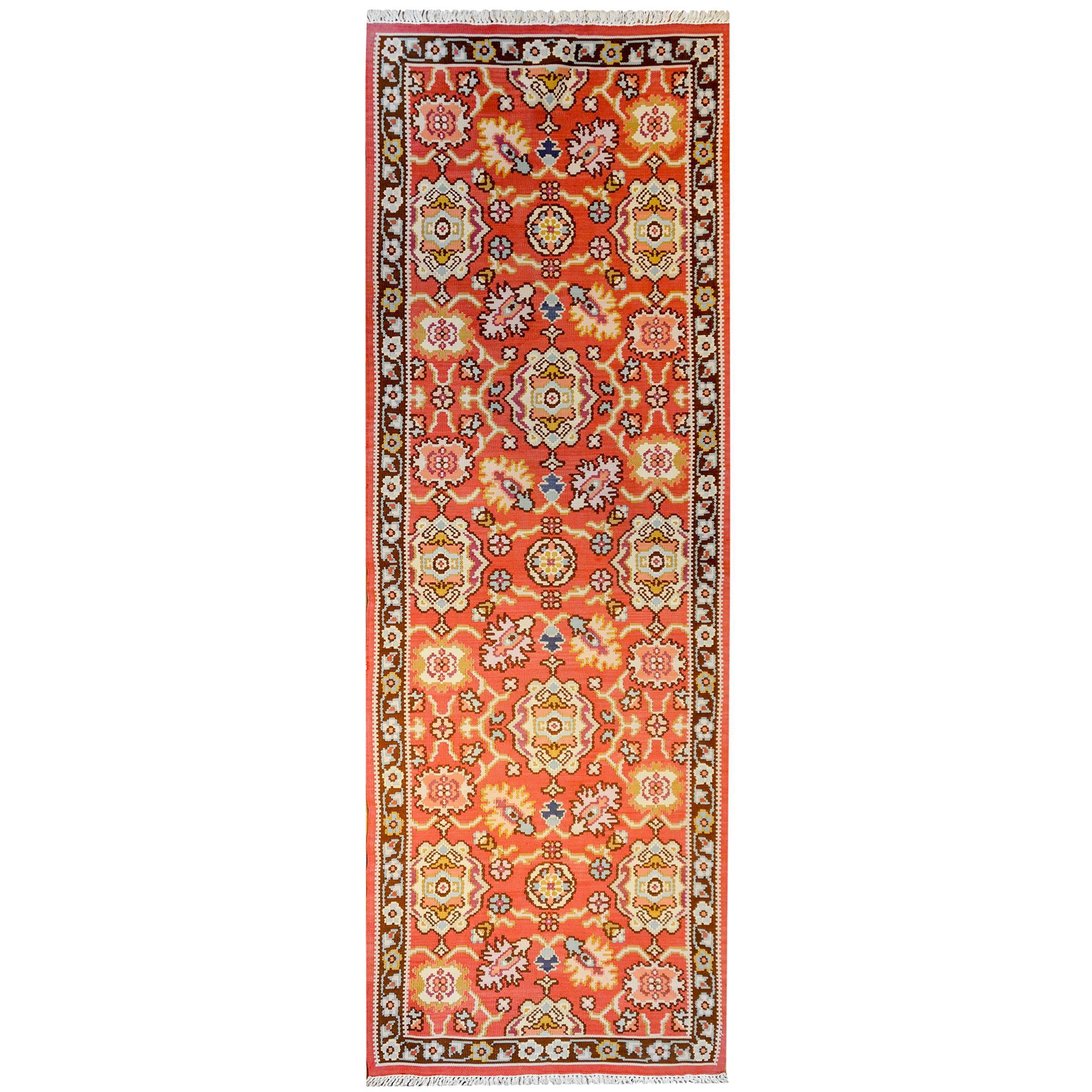 Tapis de couloir turc de Bessarabie audacieux du milieu du 20e siècle