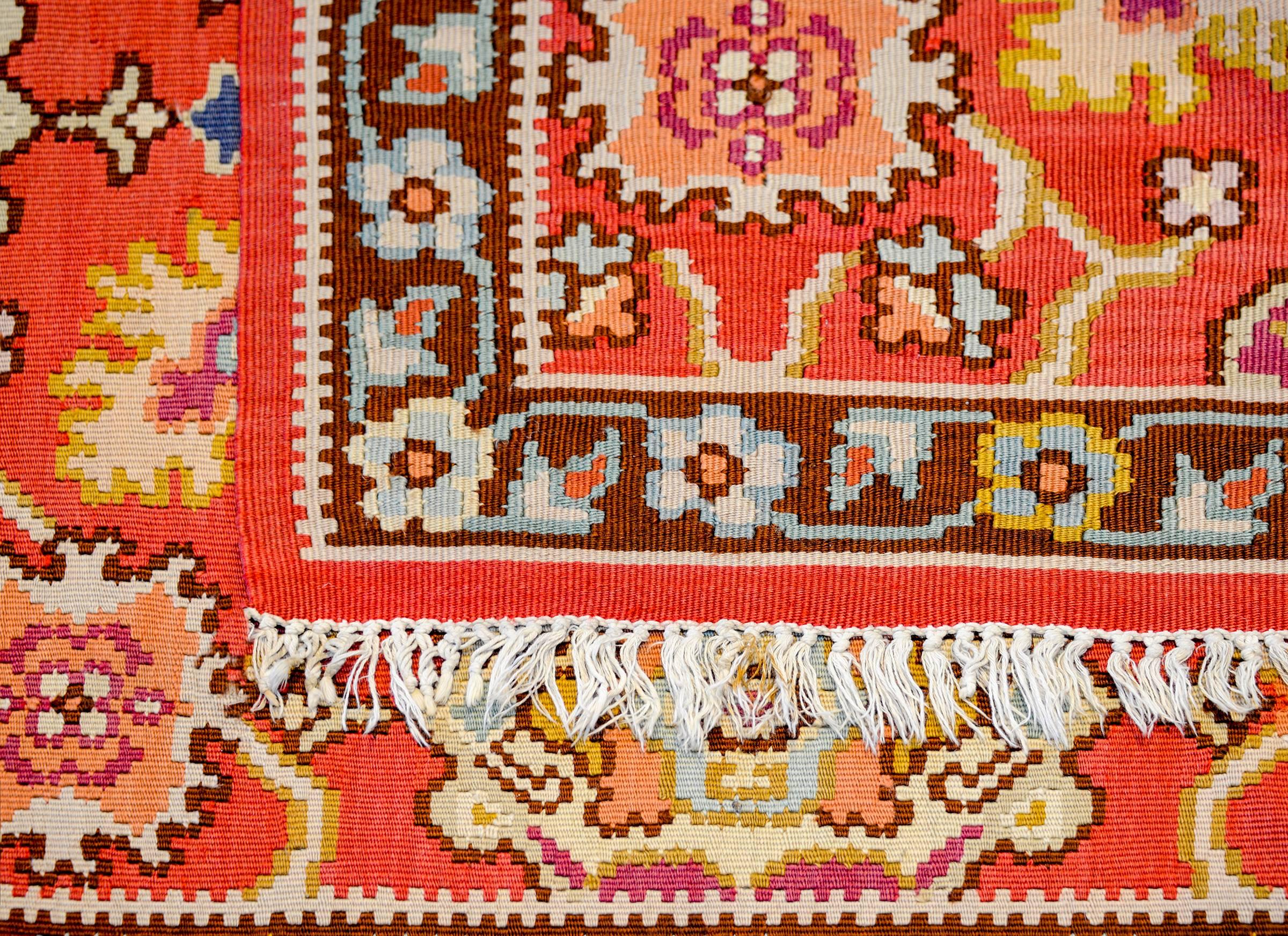 Wool Bold Mid-20th Century Turkish Bessarabian Runner For Sale