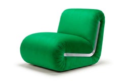 Sillón moderno de terciopelo verde Frenesí