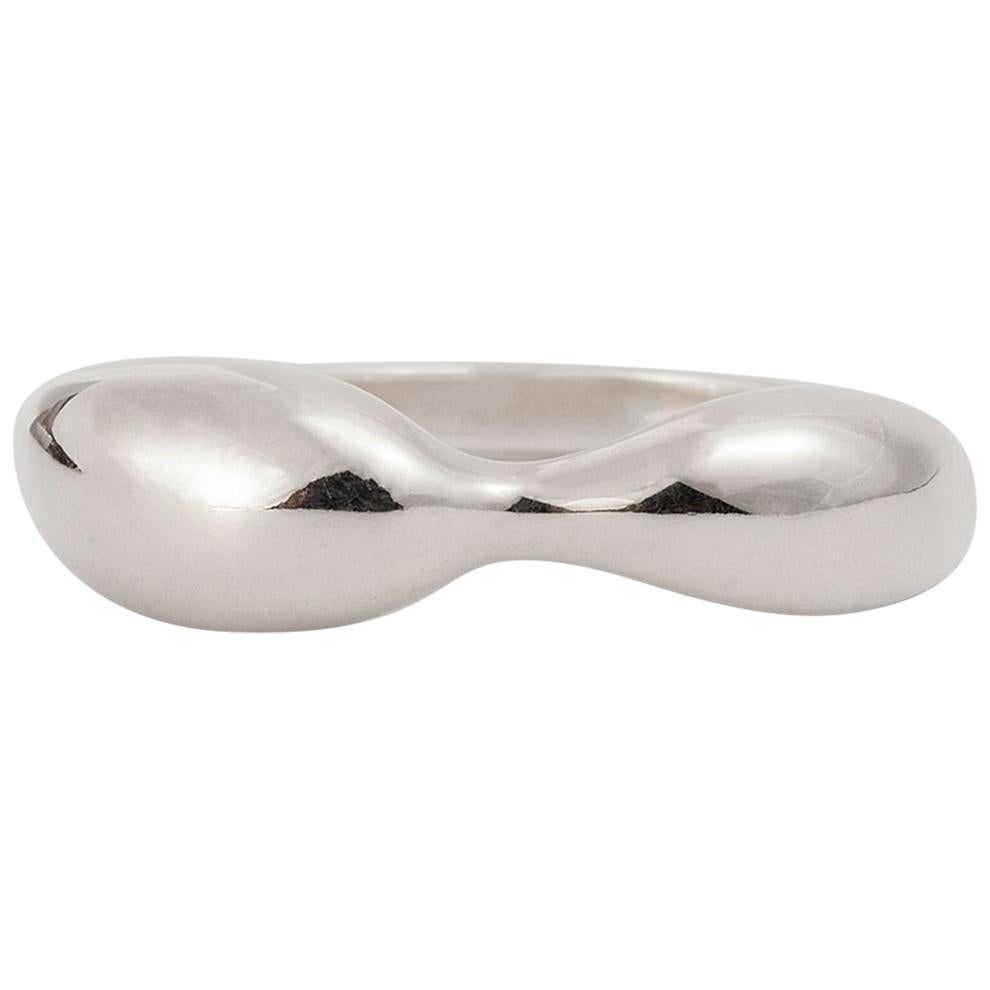 M. Hisae Modernist Organic Sculptural Silver Ring