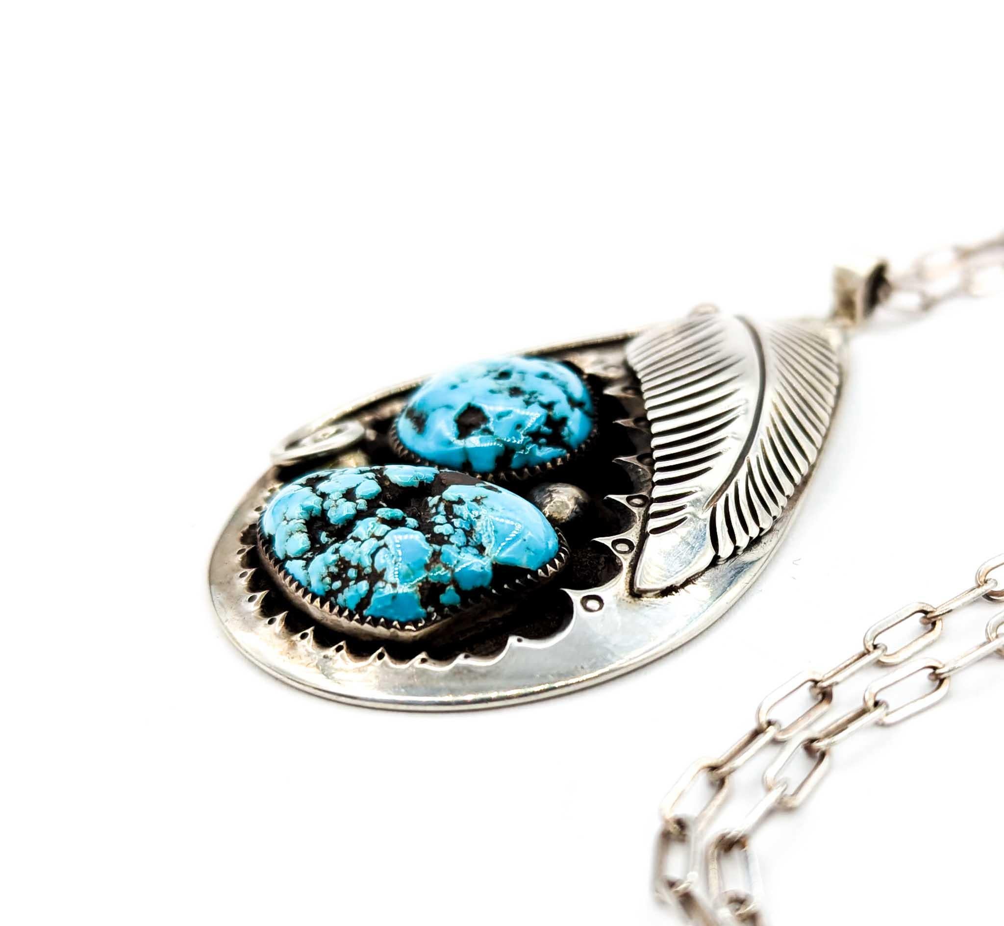 Nativo americano Audace ciondolo in turchese dei nativi americani in argento sterling in vendita