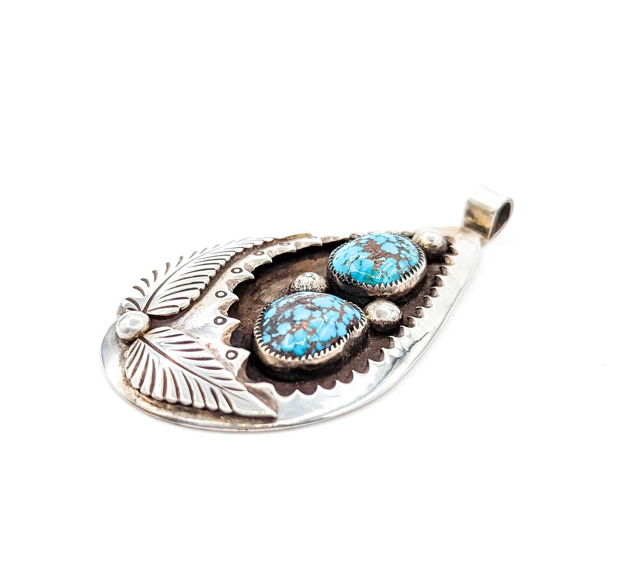 Nativo americano Audace ciondolo in turchese dei nativi americani in argento sterling in vendita