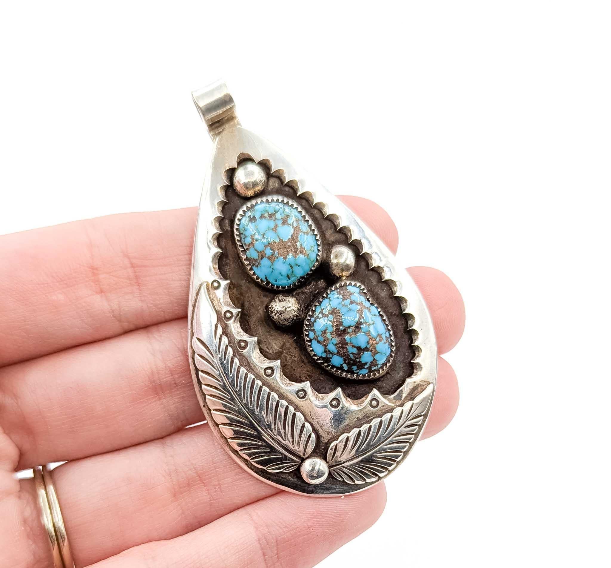 Cabochon Audace ciondolo in turchese dei nativi americani in argento sterling in vendita