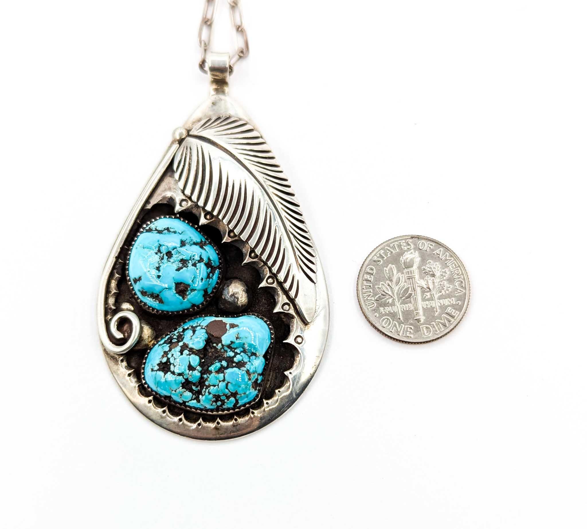 Audace ciondolo in turchese dei nativi americani in argento sterling in vendita 1