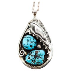 Audace ciondolo in turchese dei nativi americani in argento sterling
