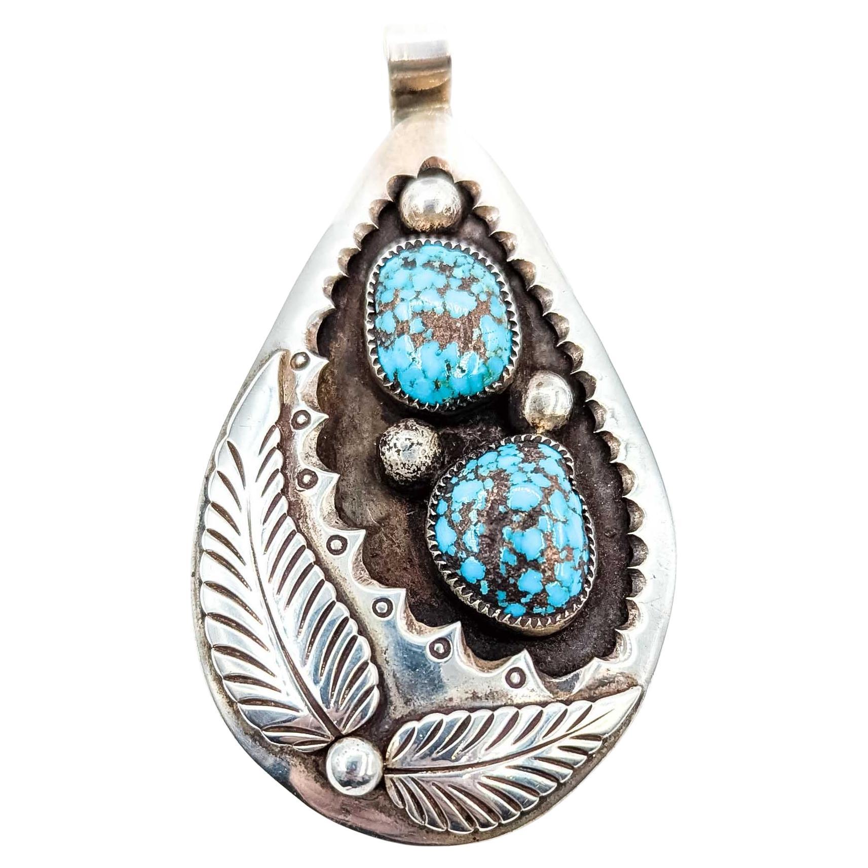 Audace ciondolo in turchese dei nativi americani in argento sterling