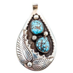 Audace ciondolo in turchese dei nativi americani in argento sterling
