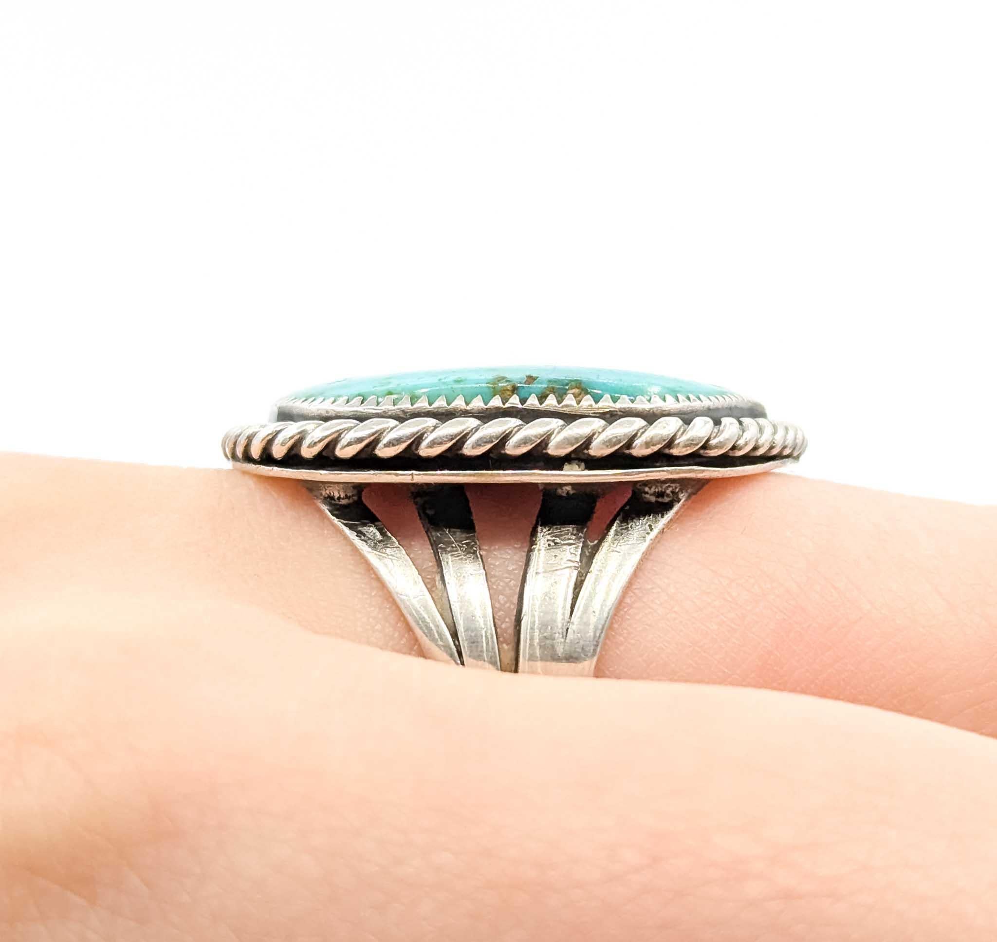 Bold Native American Turquoise Statement Ring in Sterling Silber Damen im Angebot