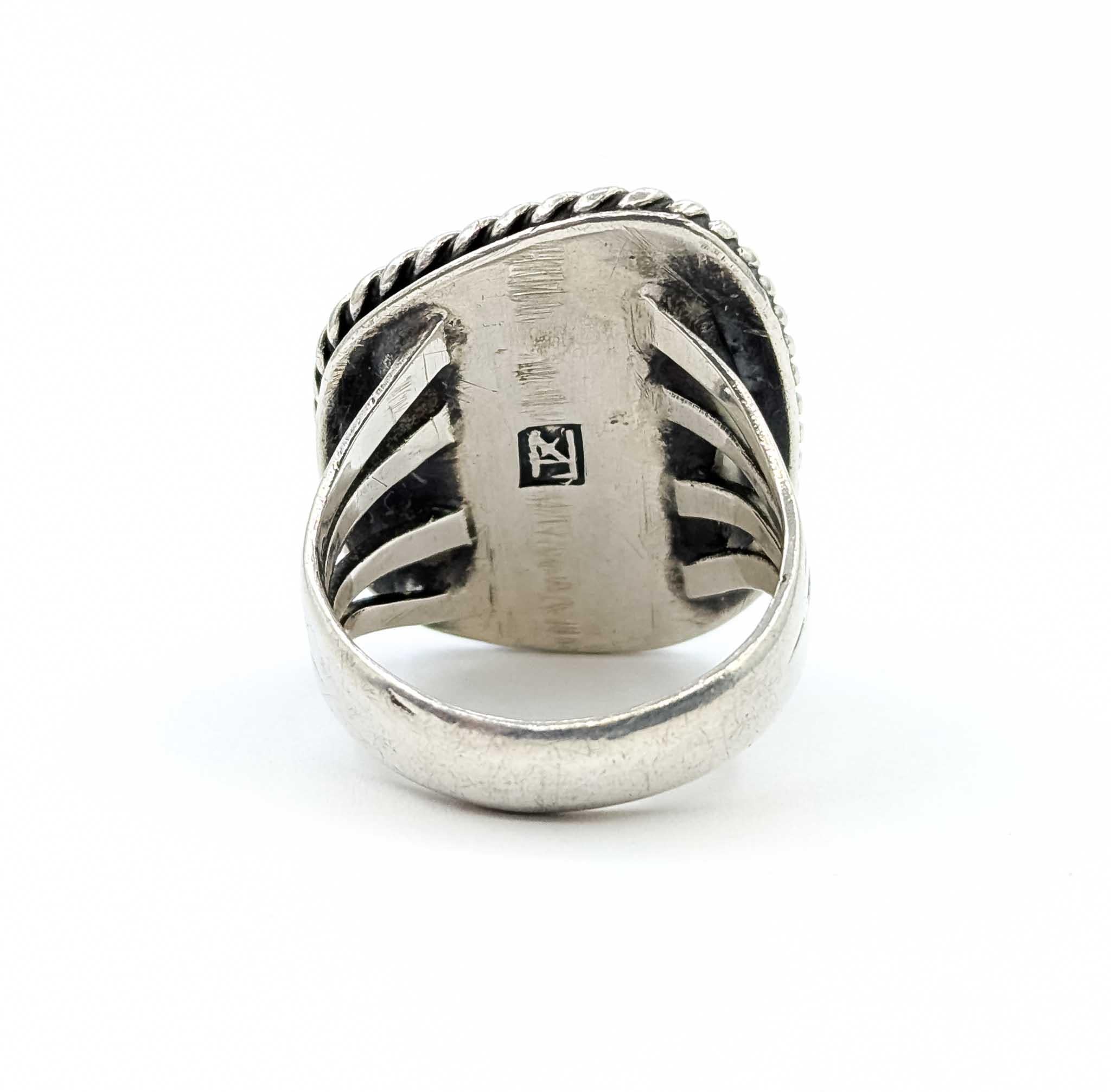 Bold Native American Turquoise Statement Ring in Sterling Silber im Angebot 1