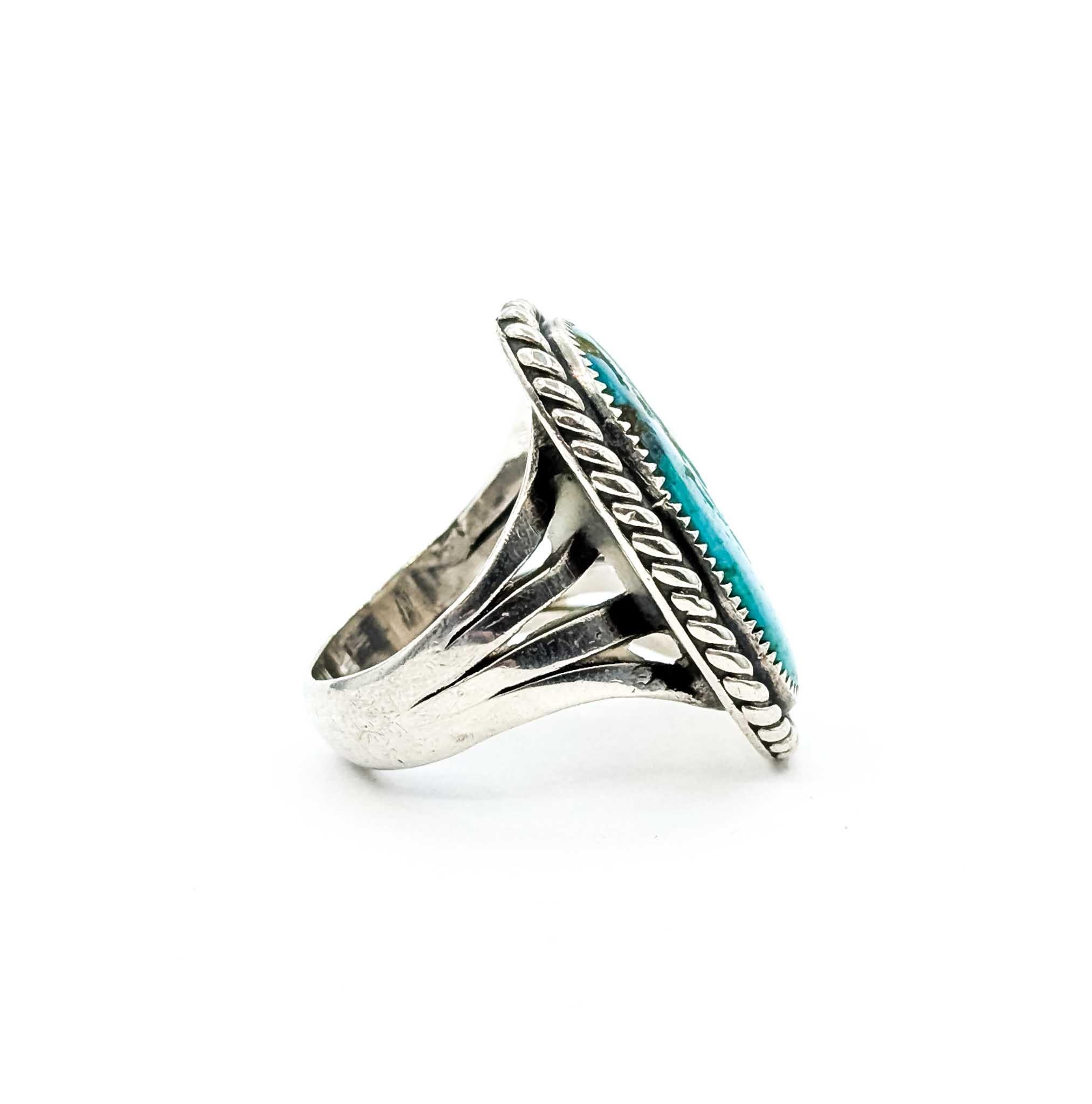 Bold Native American Turquoise Statement Ring in Sterling Silber im Angebot 2