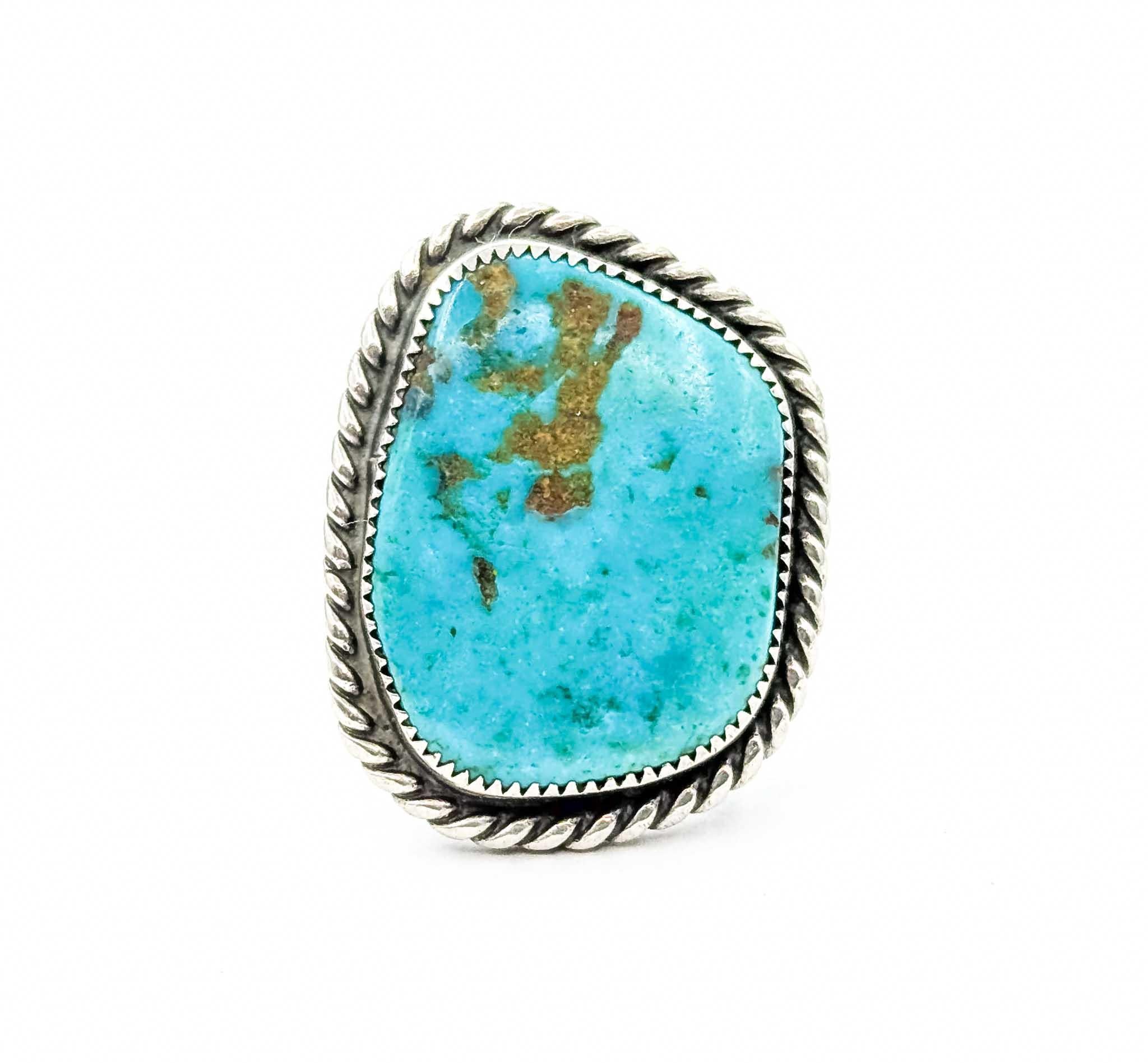 Bold Native American Turquoise Statement Ring in Sterling Silber im Angebot 3