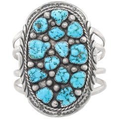 Bold Navajo Turquoise Sterling Cuff