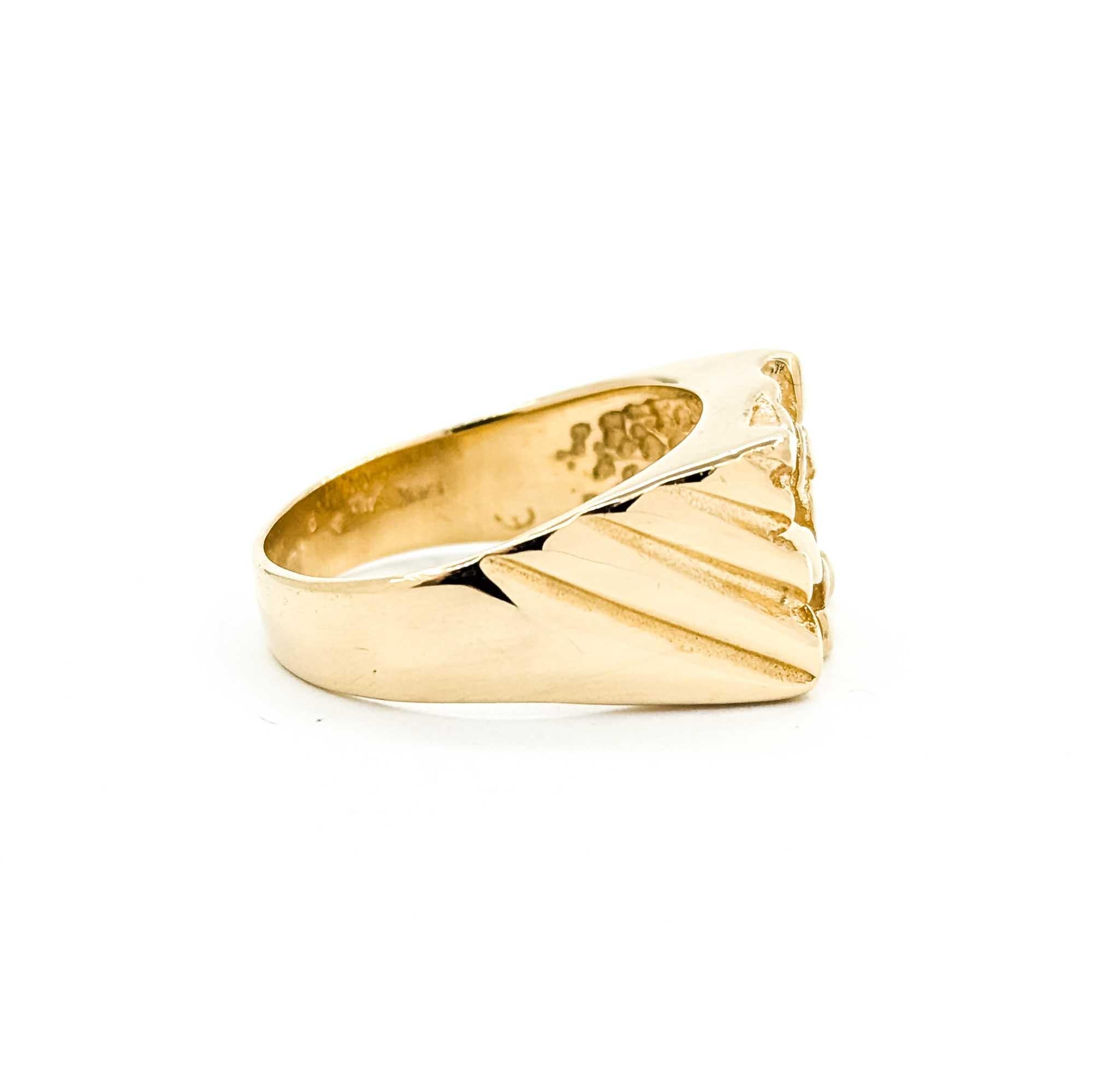 Bold Nugget Design Ring in 14k Yellow Gold For Sale 2