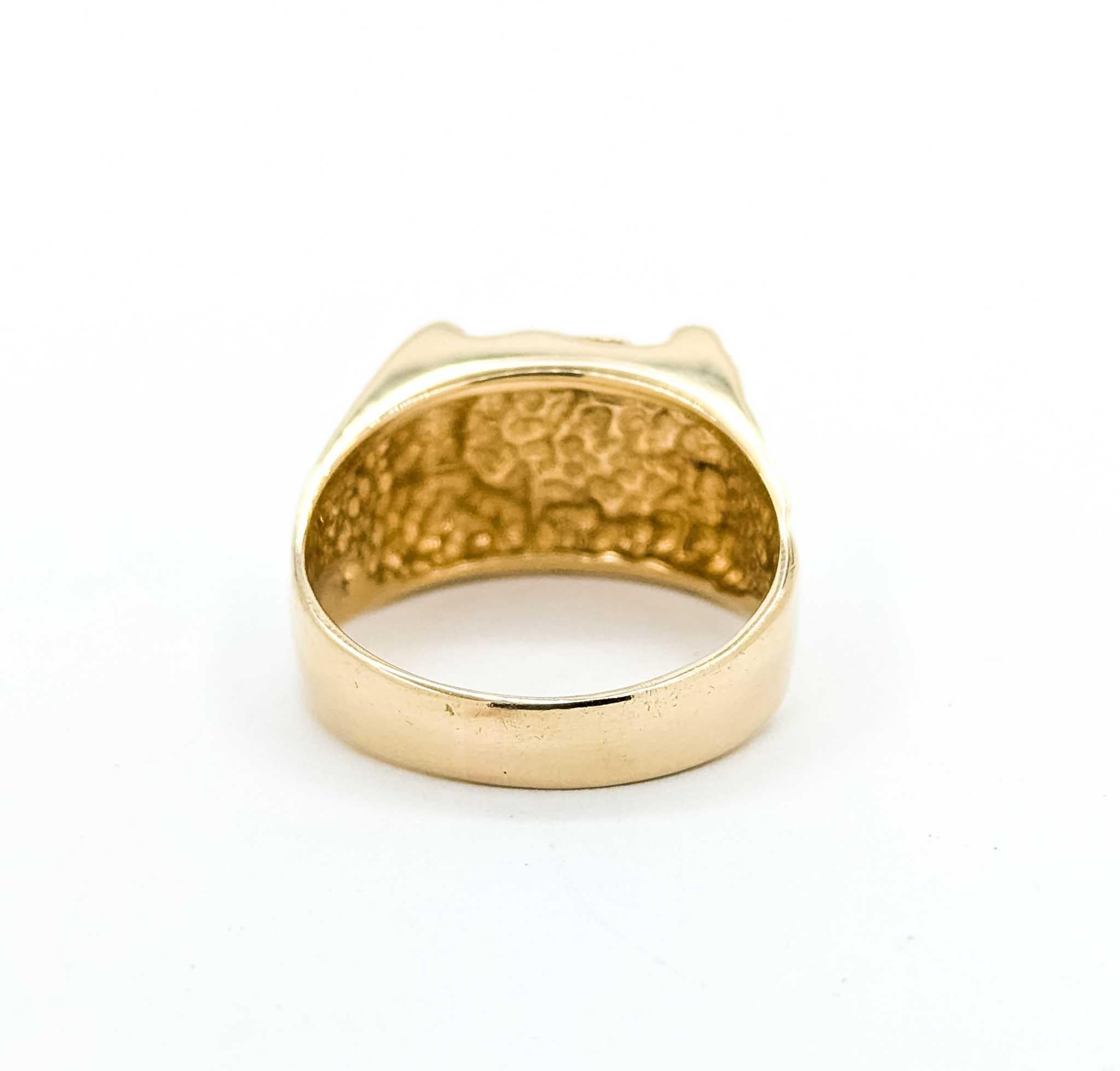 Bold Nugget Design Ring in 14k Yellow Gold For Sale 3