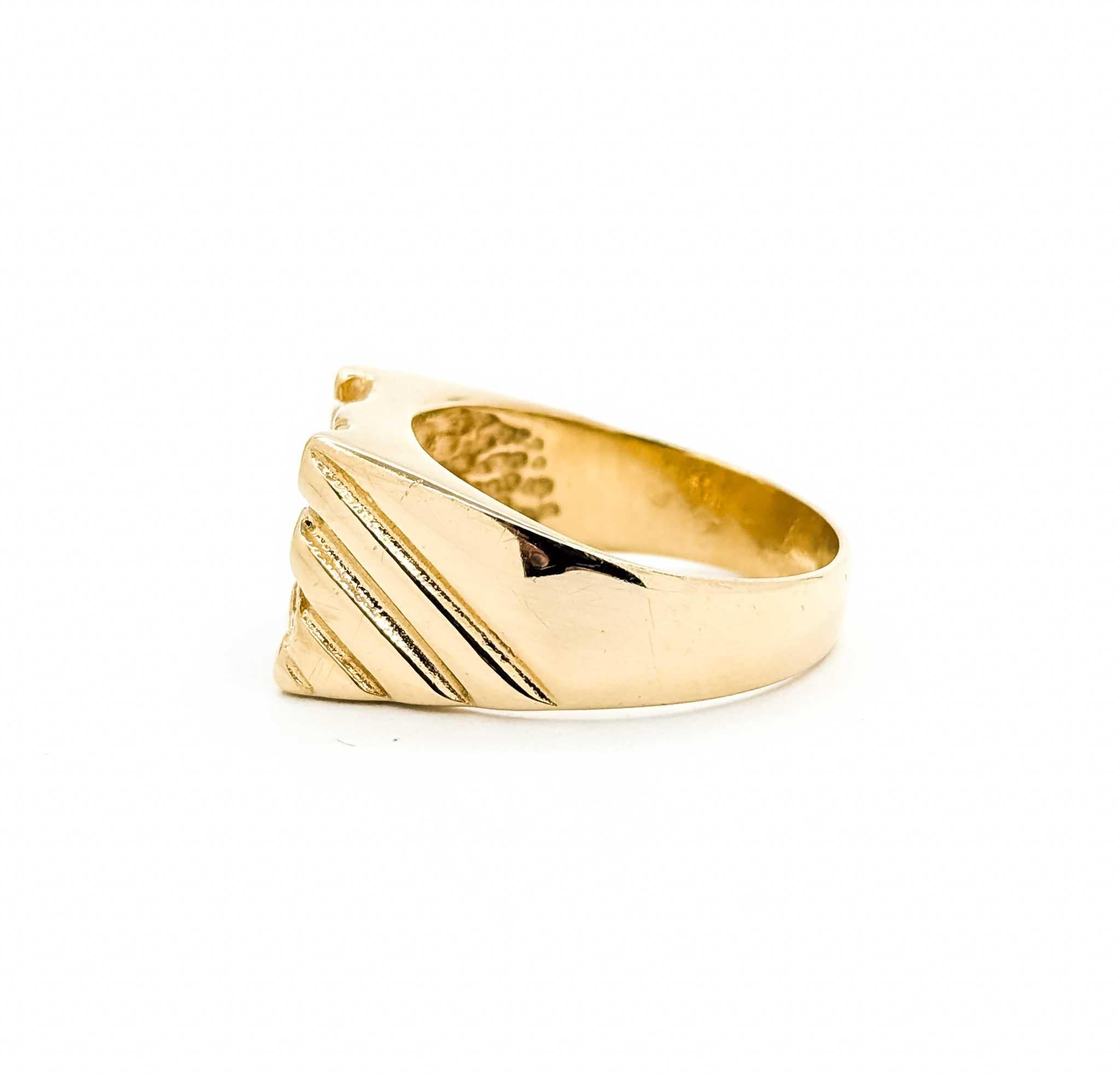Bold Nugget Design Ring in 14k Yellow Gold For Sale 4
