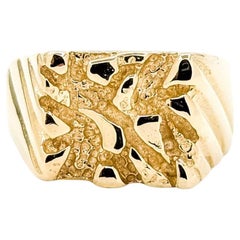 Bold Nugget Design Ring in 14k Yellow Gold