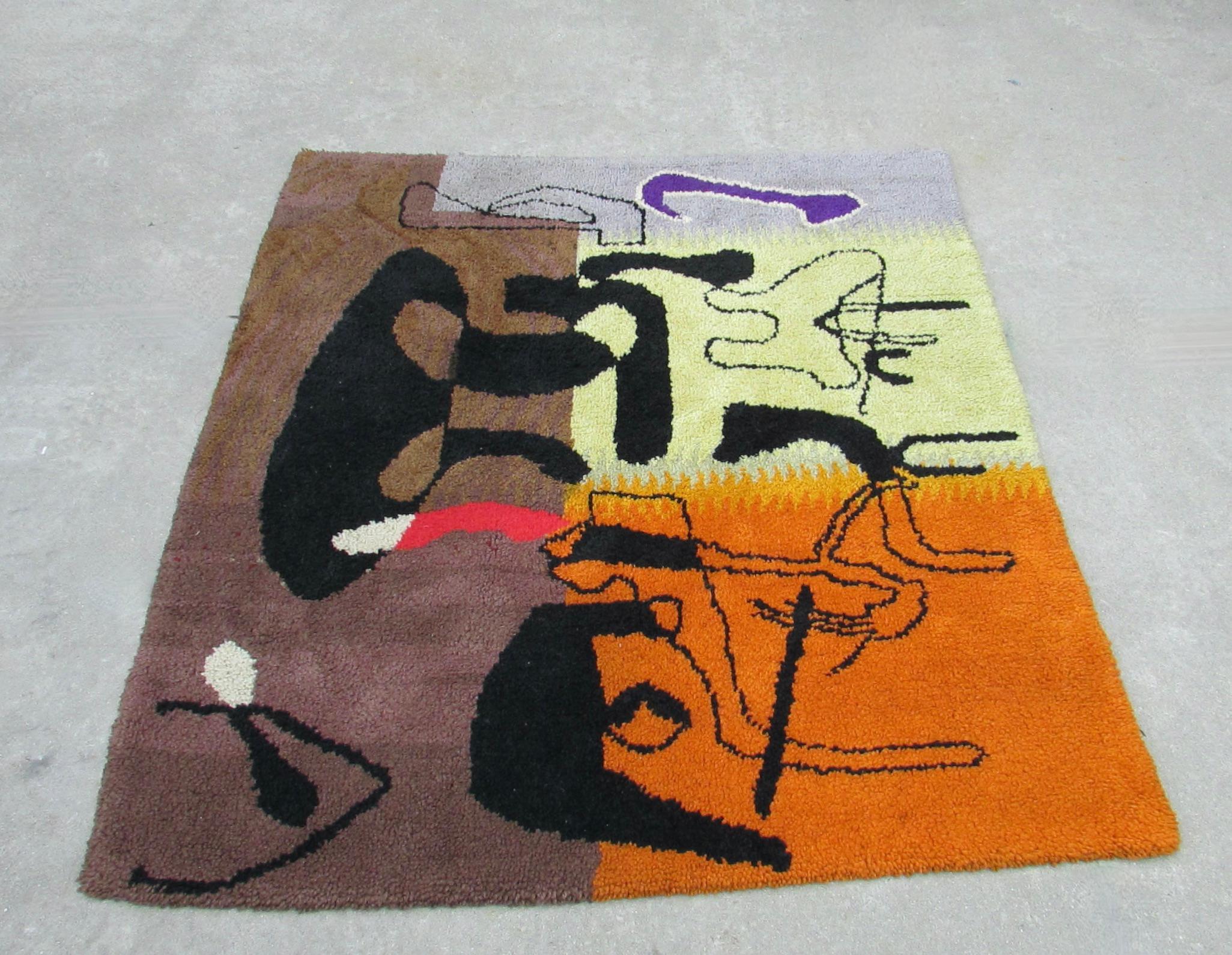 Bold Organic Abstract Pattern Wandteppich oder Bodenbelag (Handgewebt) im Angebot