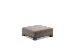 Bold Ottoman in Taupe Fabric with Black Gold Legs by Elisa Giovannoni