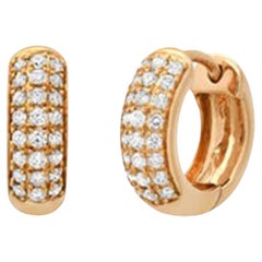 Bold Pave Diamond 14K (or 18k upon request) Yellow Gold Mini Hoop Earrings