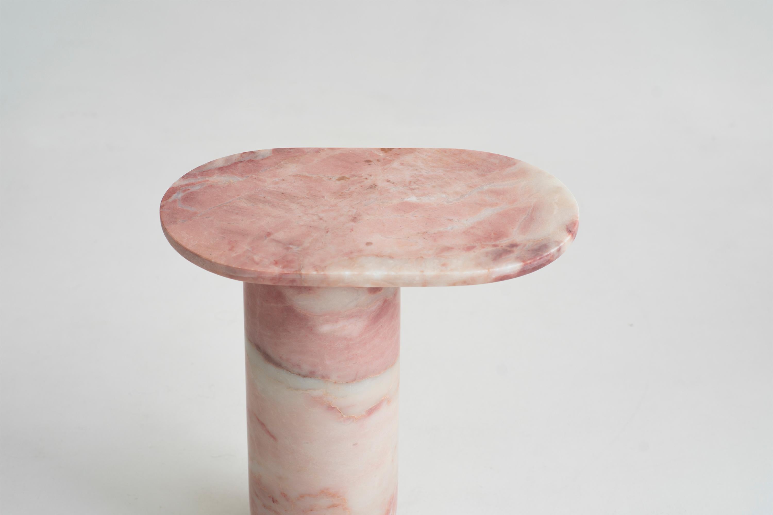 pink marble end table