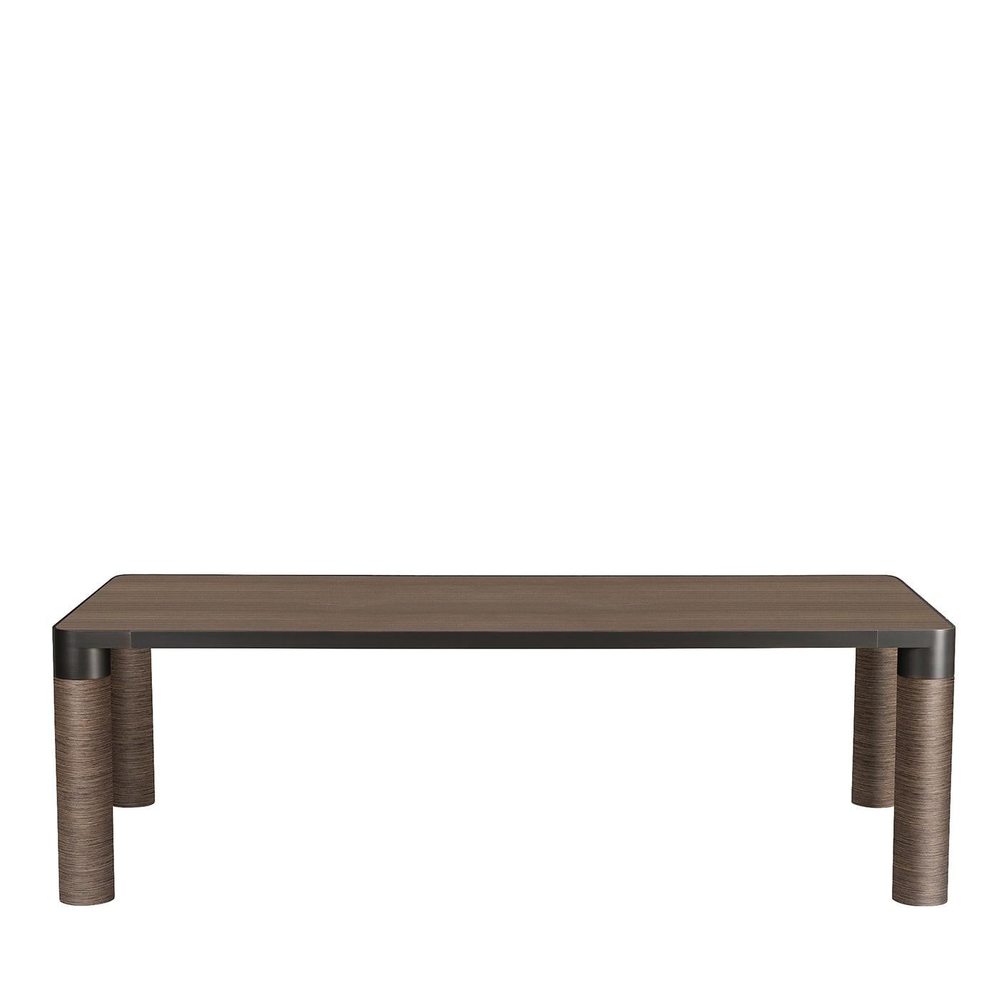 Bold Rectangular Brown Wood Dining Table by Elisa Giovannoni For Sale 4
